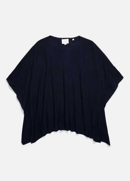 Reverse-Jersey Cashmere Boat-Neck Poncho in Sweaters