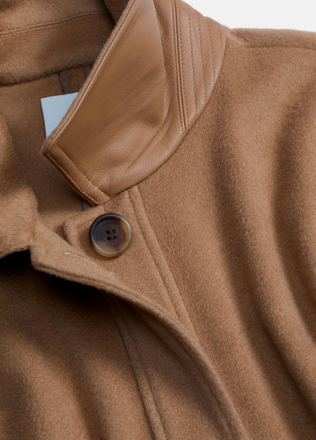 Leather-Trim Wool Cape in Accessories