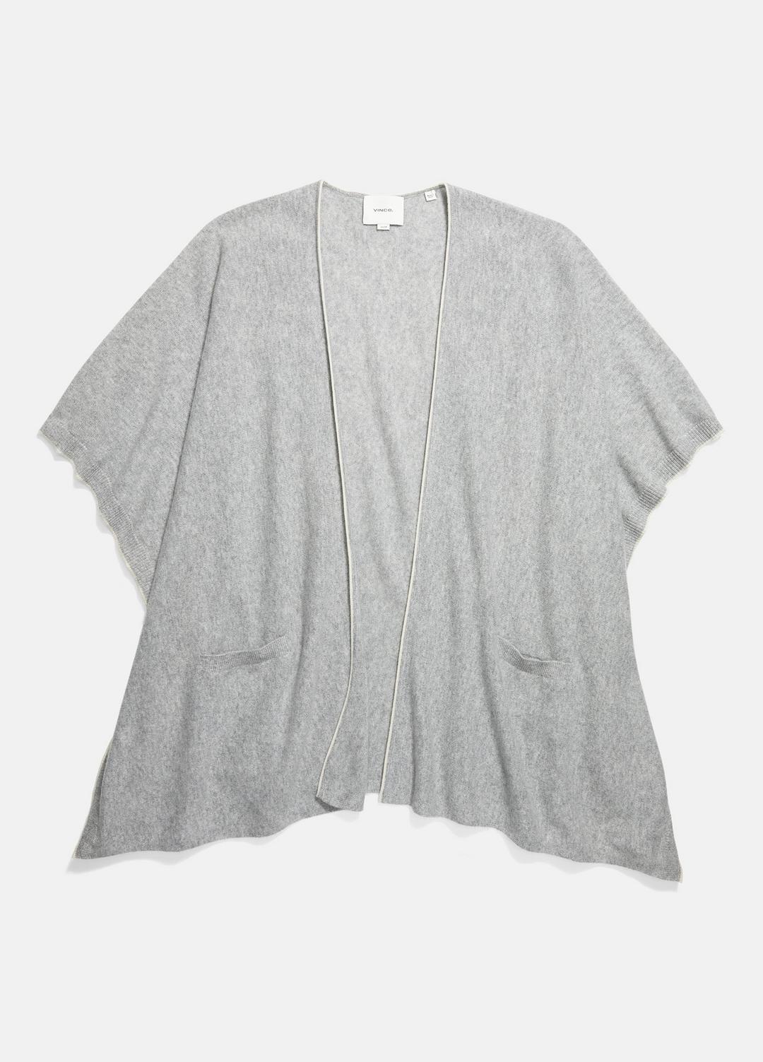 Tipped Jersey-Knit Cashmere Cape in Sweaters