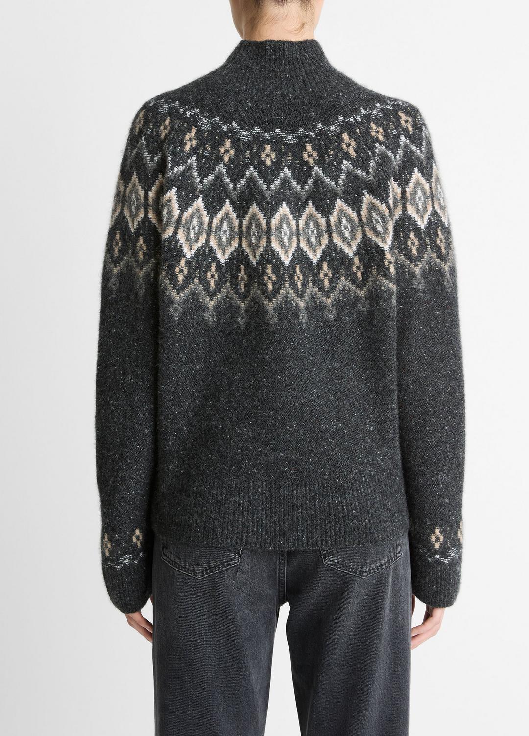 Fair Isle Donegal Cashmere Turtleneck Sweater in Turtleneck