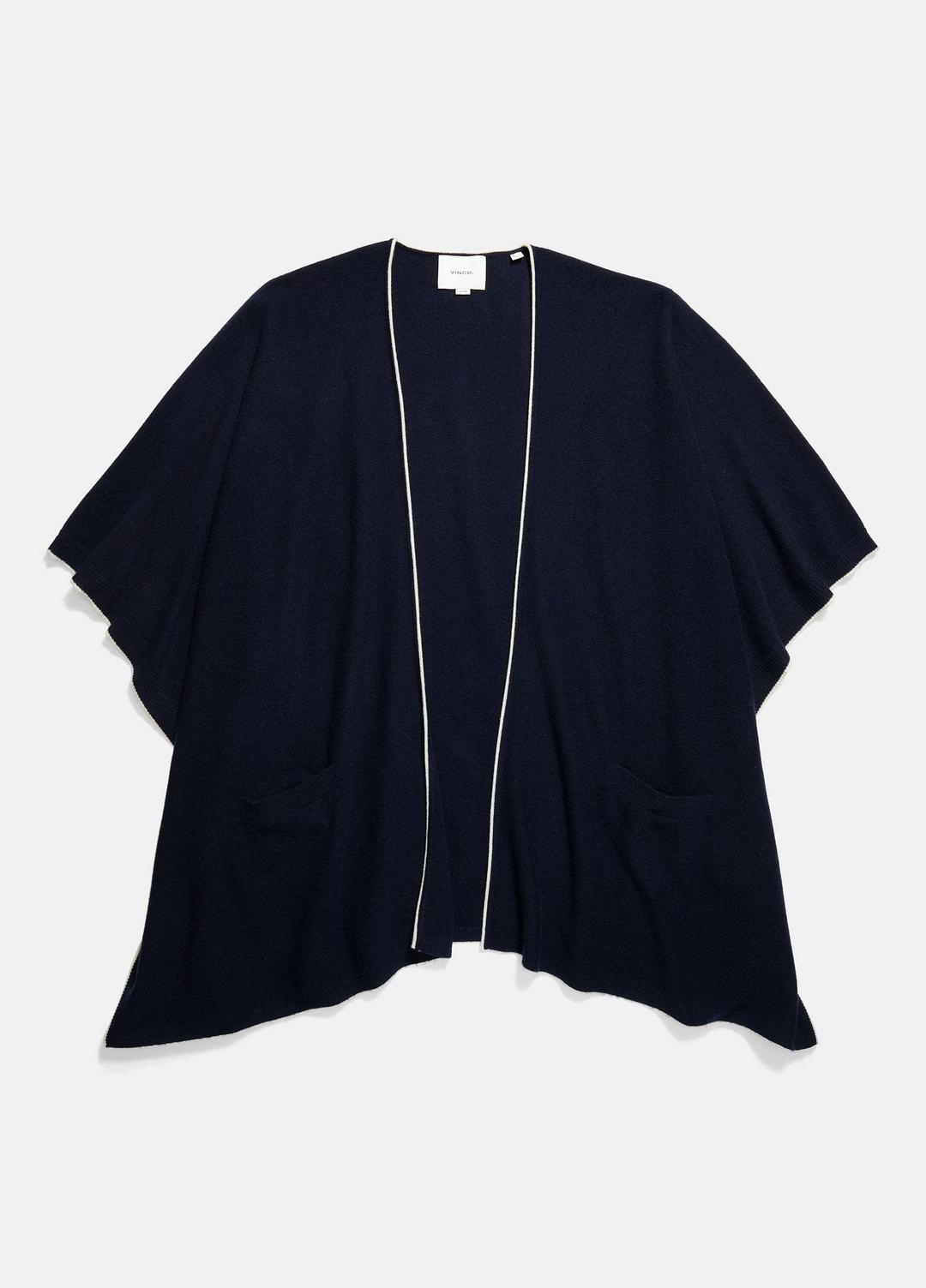 Tipped Jersey-Knit Cashmere Cape in Sweaters