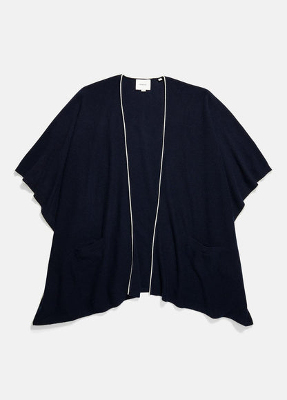 Tipped Jersey-Knit Cashmere Cape in Sweaters