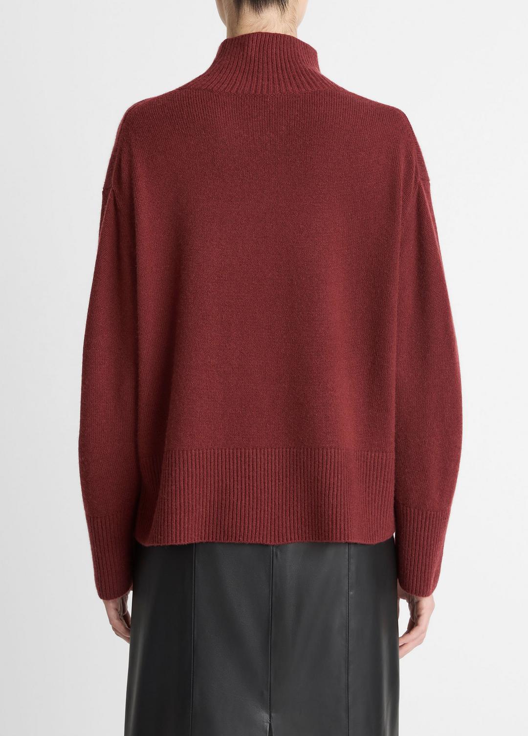 Wool-Cashmere Side-Slit Turtleneck Sweater in Turtleneck
