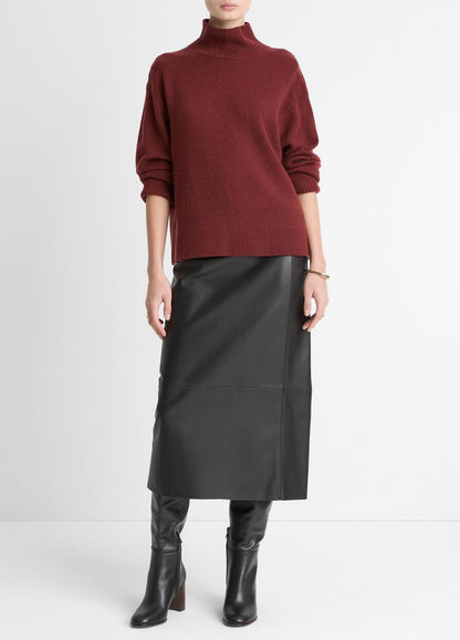 Wool-Cashmere Side-Slit Turtleneck Sweater in Turtleneck