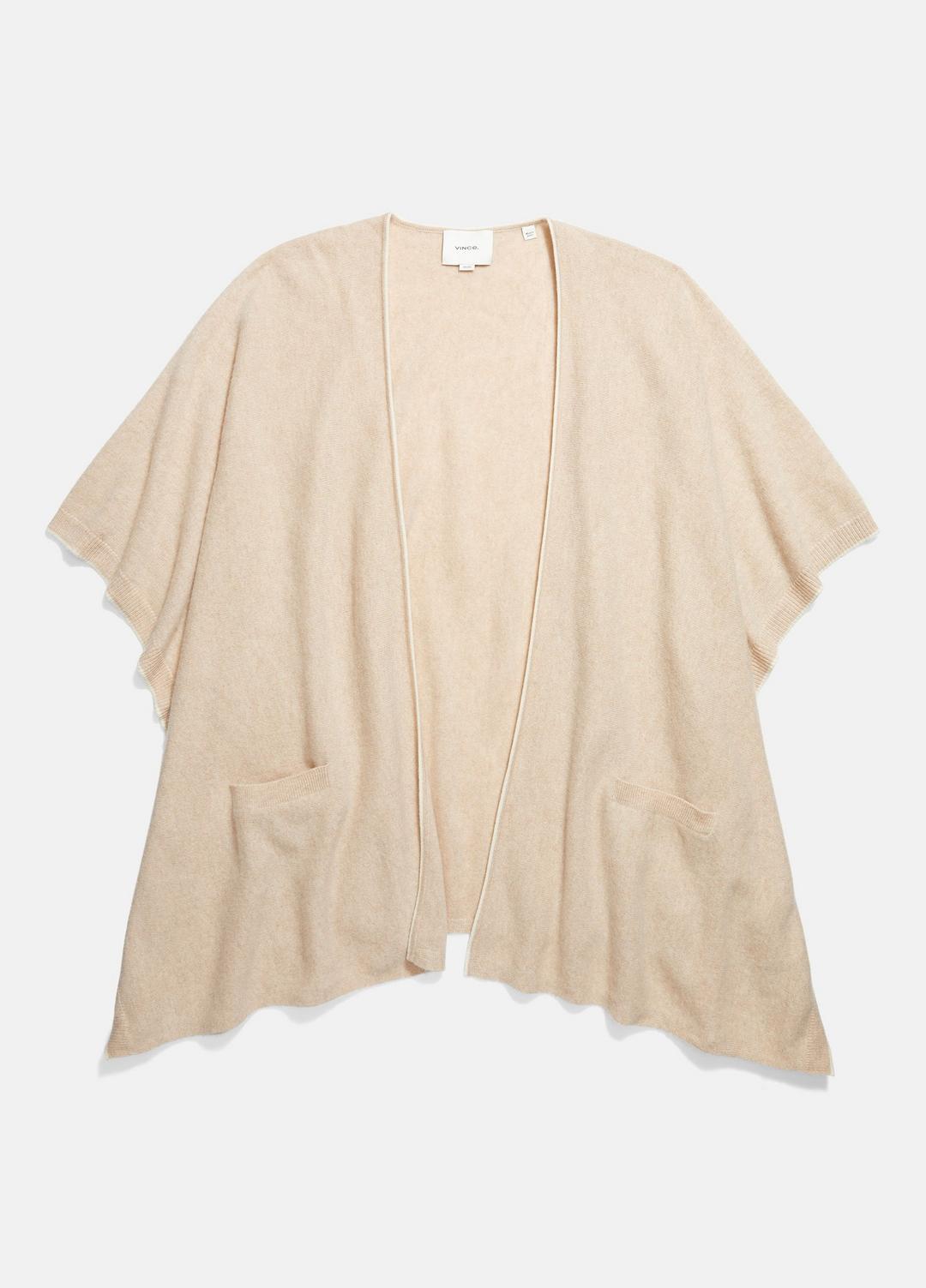Tipped Jersey-Knit Cashmere Cape in Sweaters