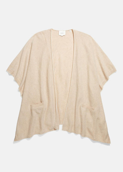 Tipped Jersey-Knit Cashmere Cape in Sweaters