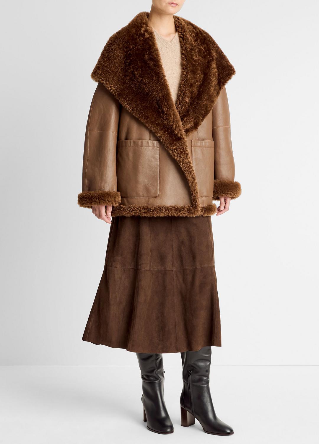 Shearling Hooded Jacket in Jackets