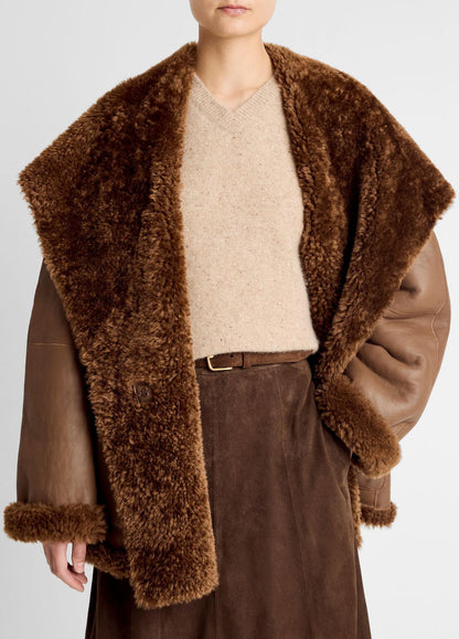 Shearling Hooded Jacket in Jackets