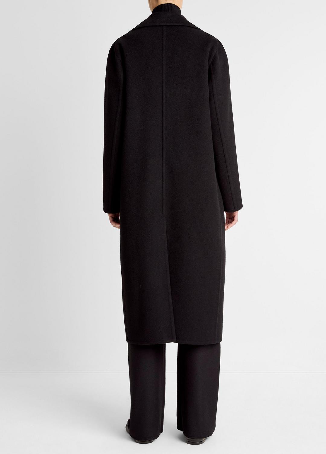 Wool-Blend Double-Breasted Long Coat in Coats