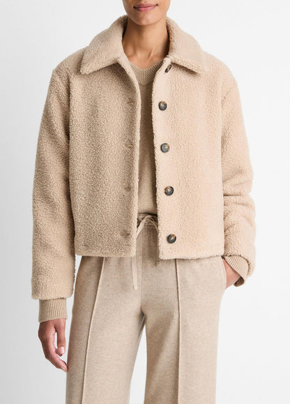 Collared Sherpa Jacket in Jackets