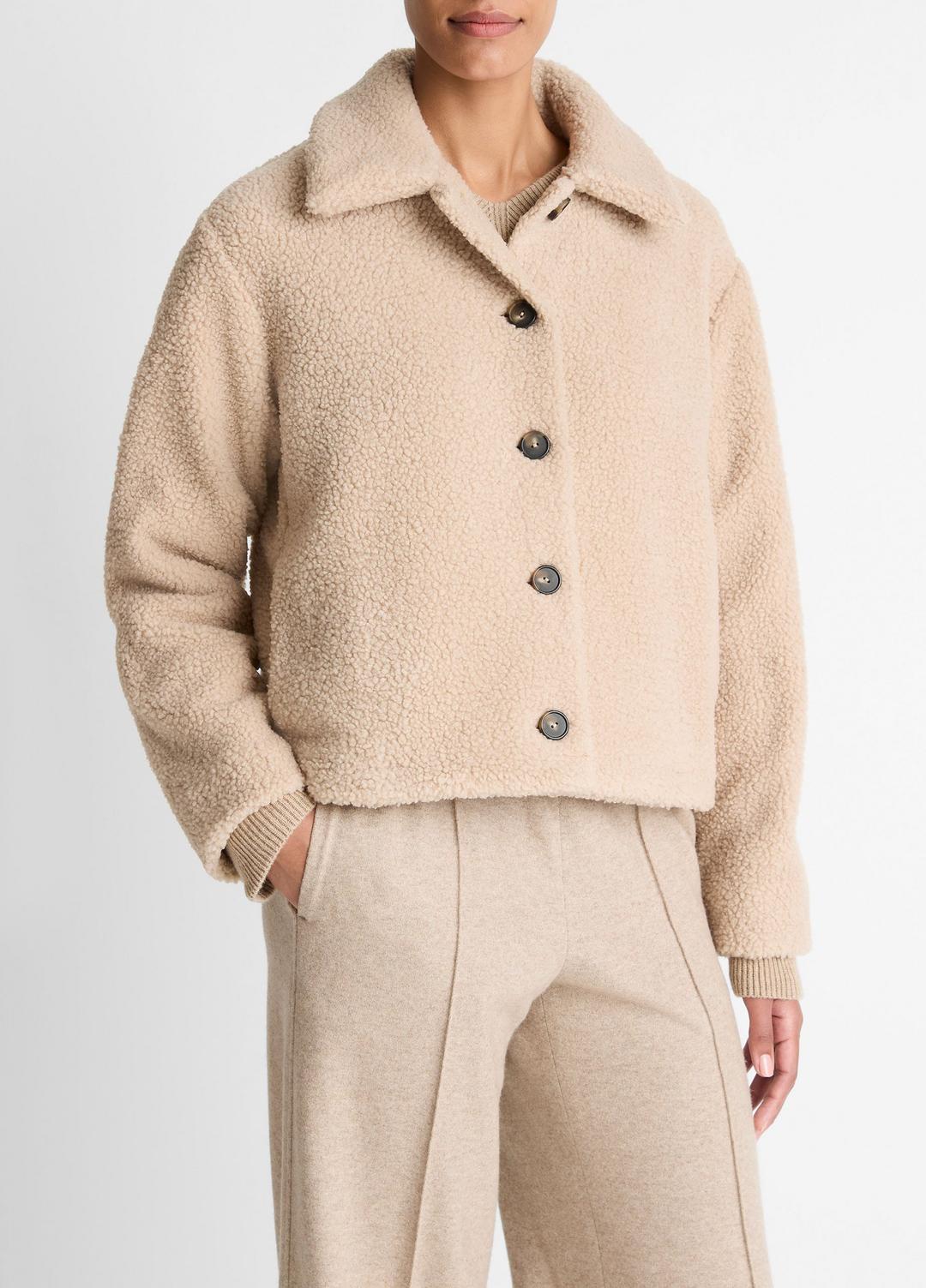 Collared Sherpa Jacket in Jackets
