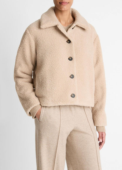 Collared Sherpa Jacket in Jackets