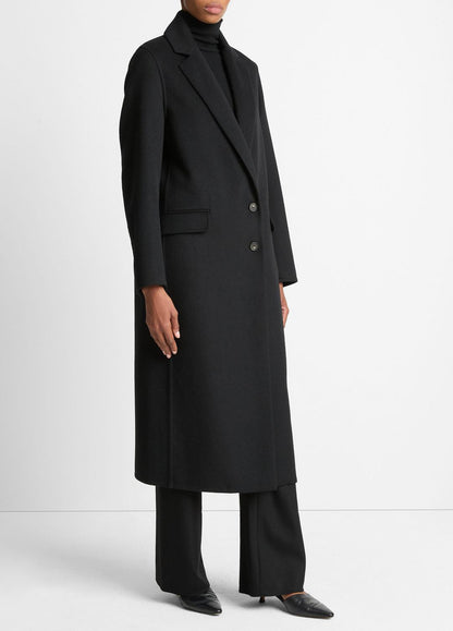 Wool-Blend Single-Breasted Coat in Coats