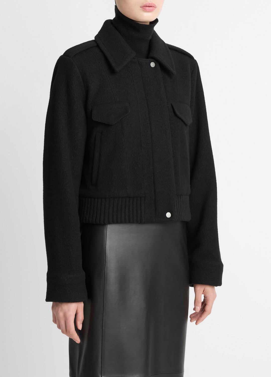 Italian Wool-Blend Cropped Jacket in Jackets
