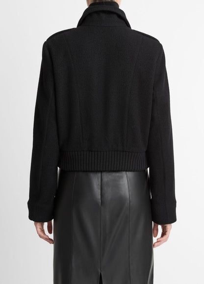 Italian Wool-Blend Cropped Jacket in Jackets