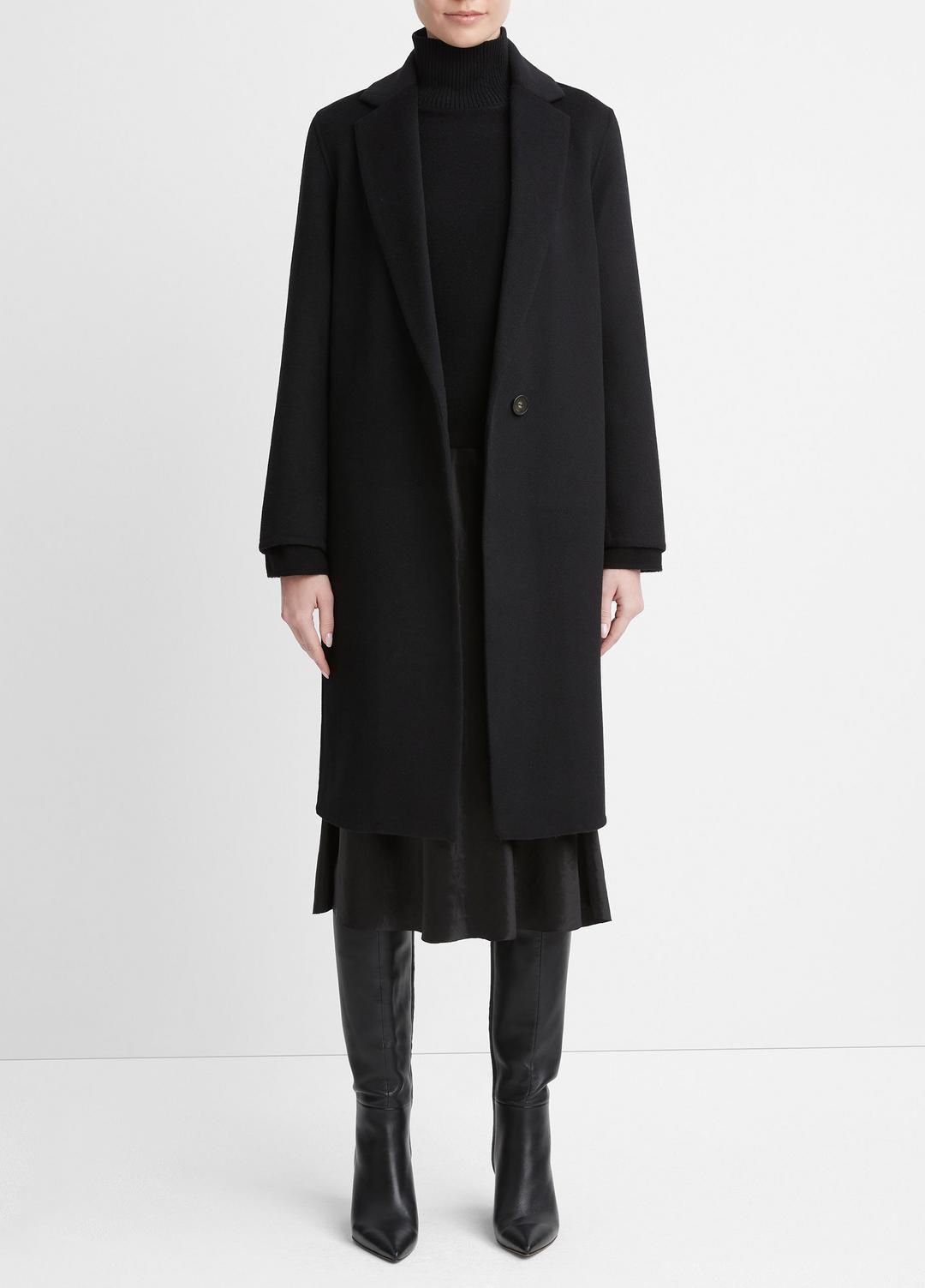 Classic Wool-Blend Straight Coat in Coats