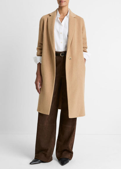 Classic Wool-Blend Straight Coat in Coats