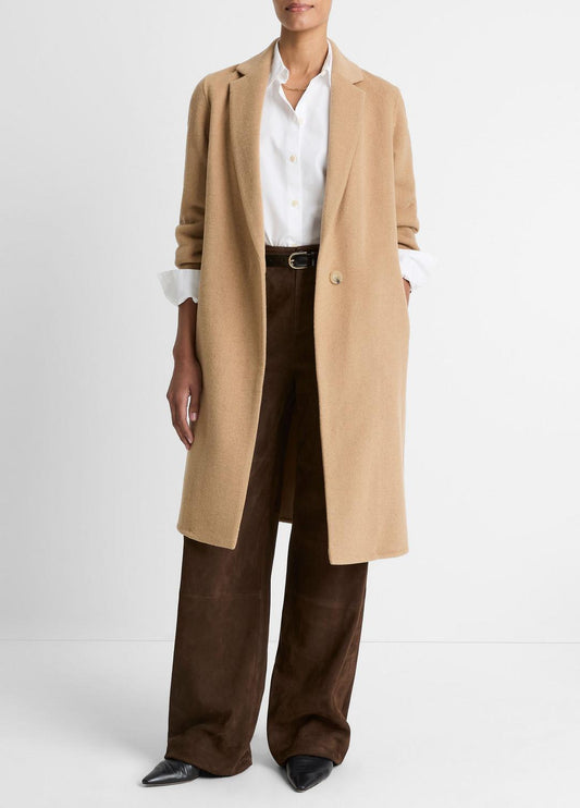 Classic Wool-Blend Straight Coat in Coats