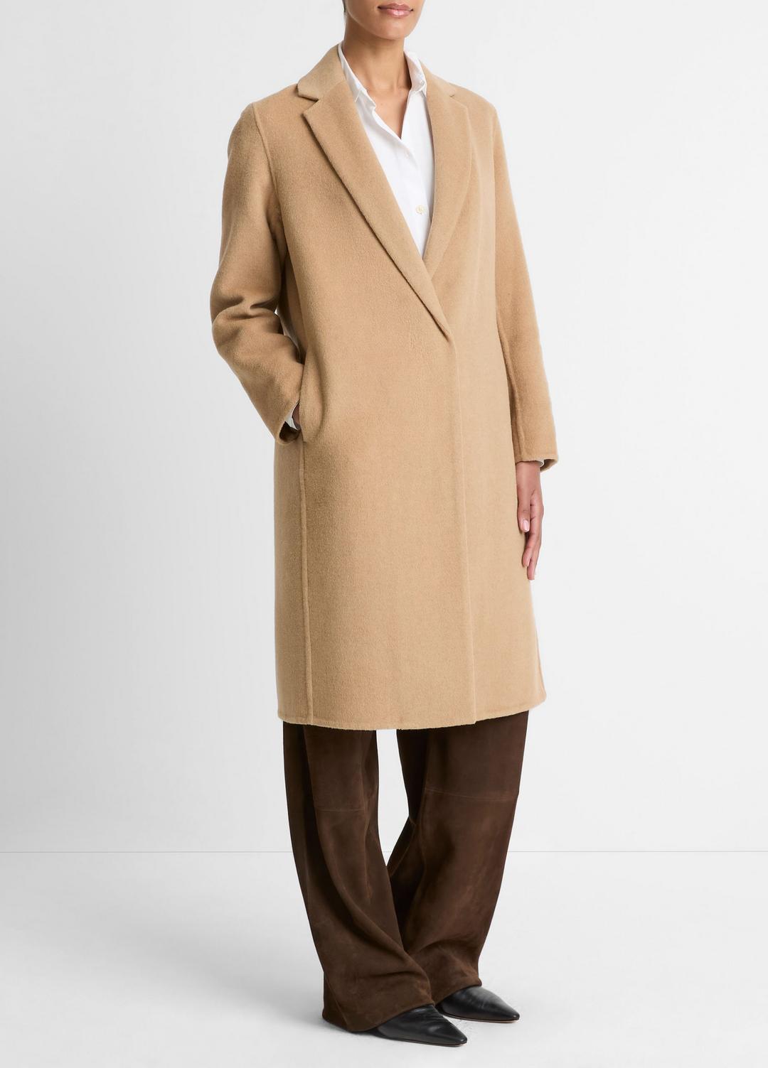 Classic Wool-Blend Straight Coat in Coats