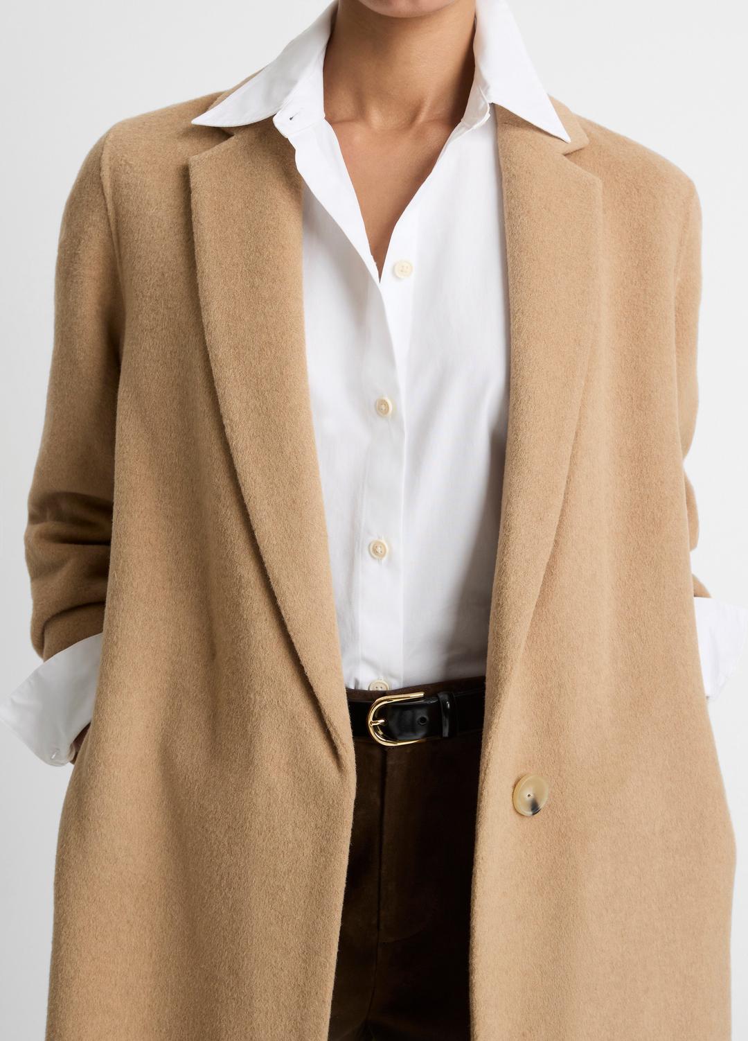 Classic Wool-Blend Straight Coat in Coats