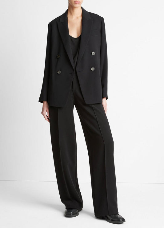 Crepe Double-Breasted Blazer in Blazers