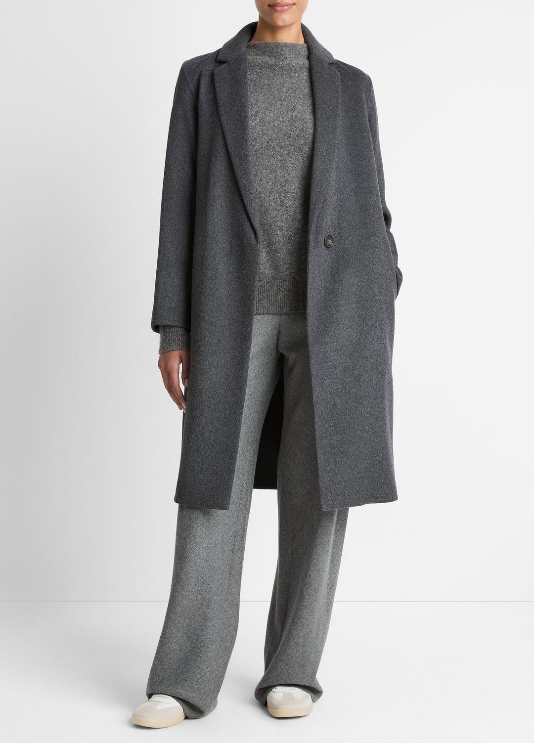 Classic Wool-Blend Straight Coat in Coats
