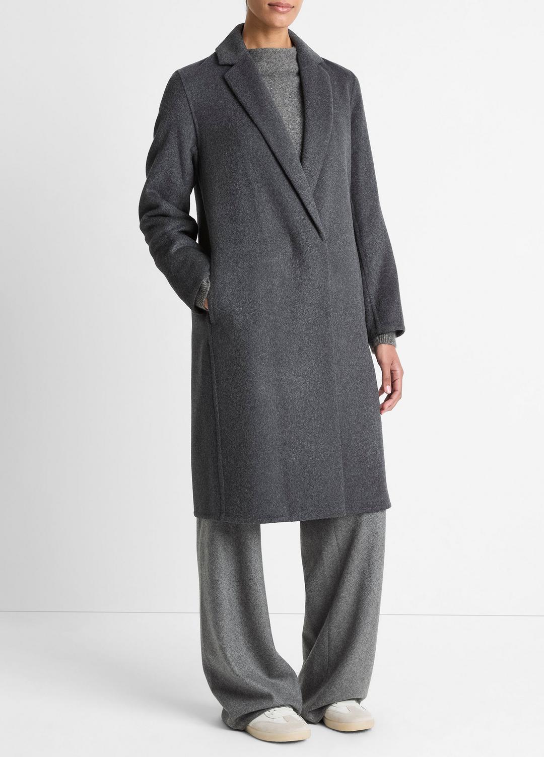 Classic Wool-Blend Straight Coat in Coats
