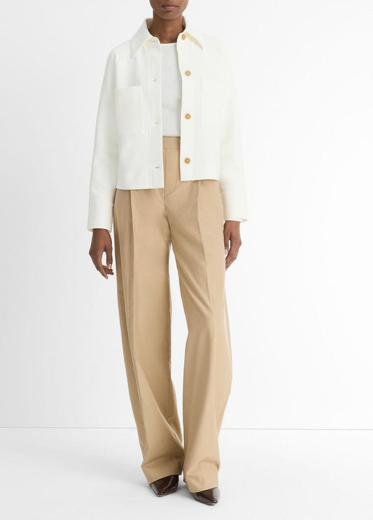 Cotton-Blend Shirt Jacket in Jackets