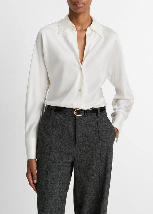 Silk Bias Long-Sleeve Blouse in Long Sleeve