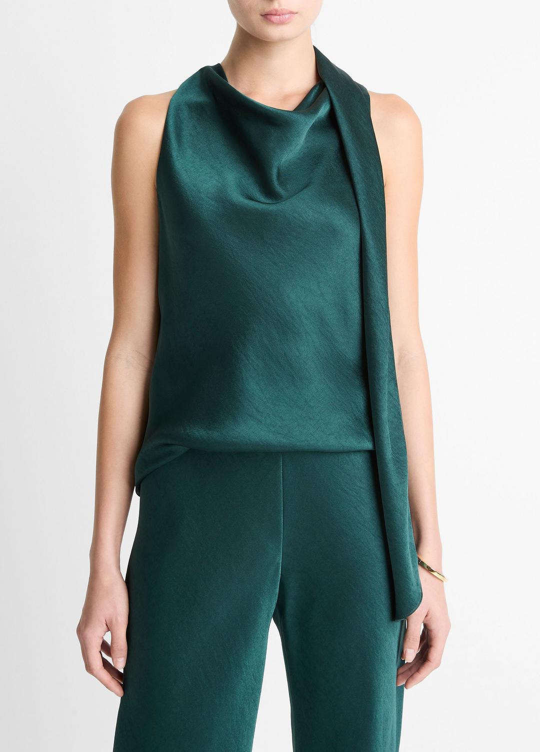 Satin Scarf Top in Tank Tops