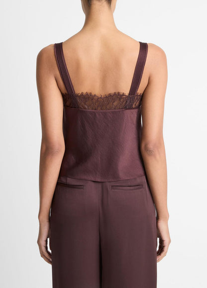 Lace-Trim Satin Camisole in Tank Tops