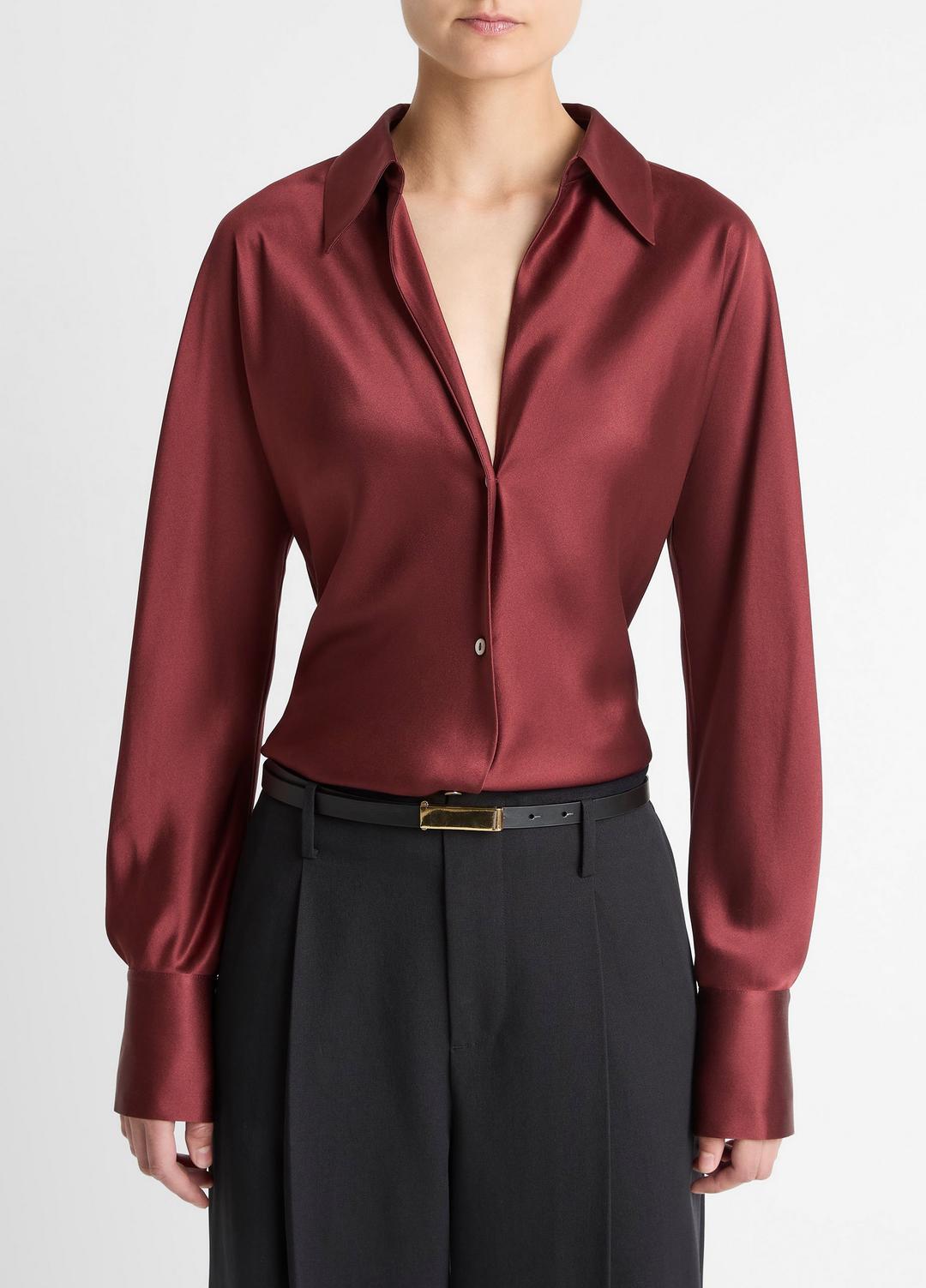 Silk Bias Long-Sleeve Blouse in Long Sleeve