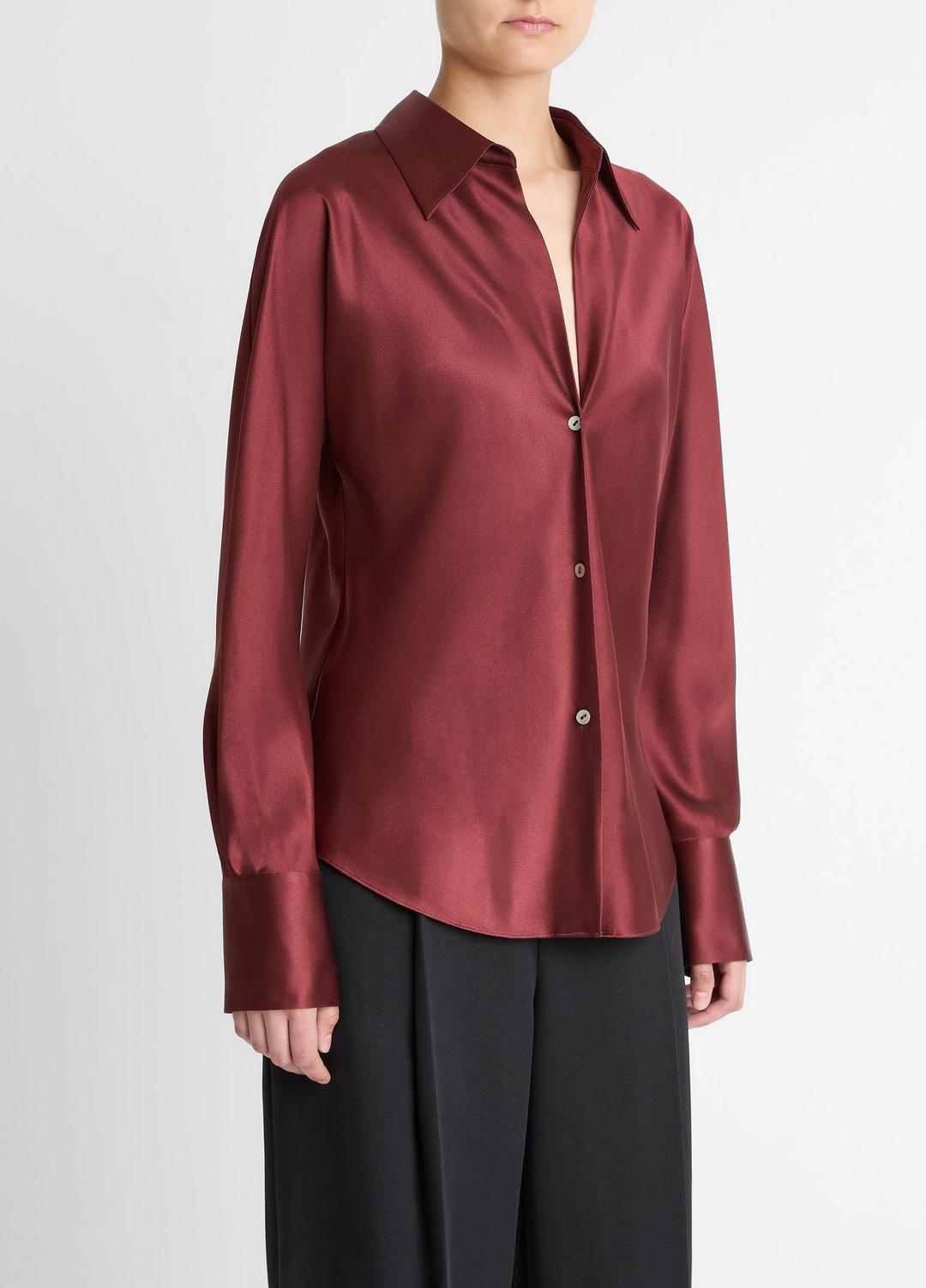 Silk Bias Long-Sleeve Blouse in Long Sleeve