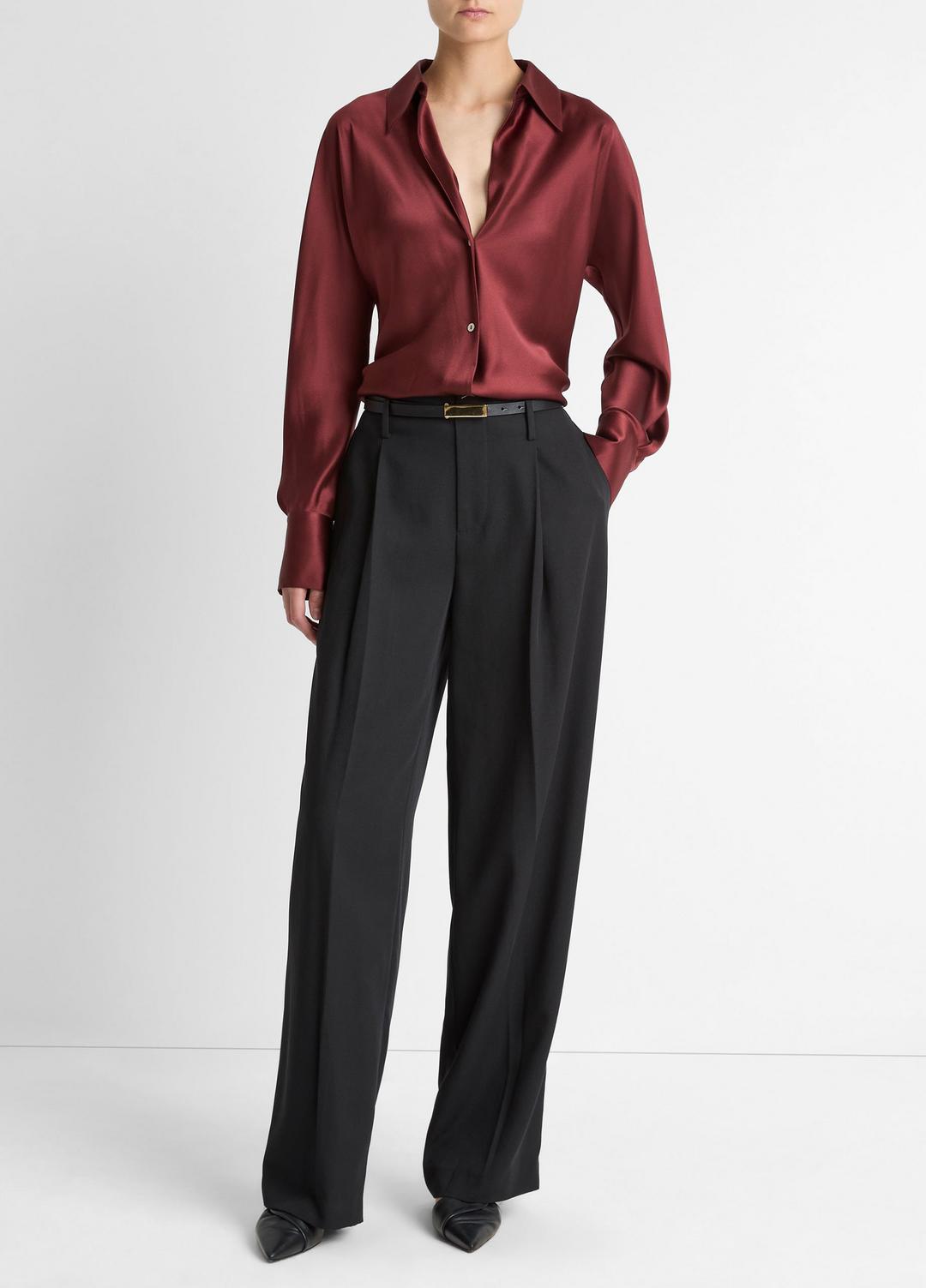 Silk Bias Long-Sleeve Blouse in Long Sleeve