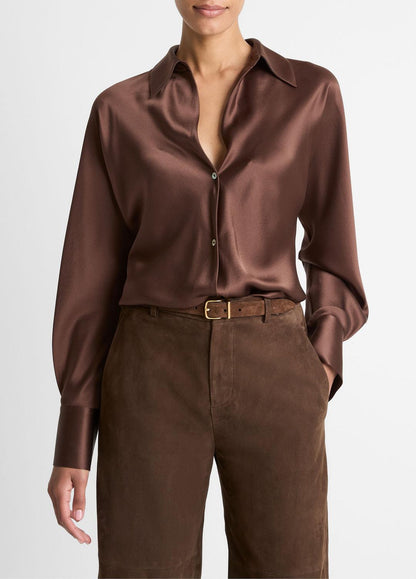 Silk Bias Long-Sleeve Blouse in Long Sleeve