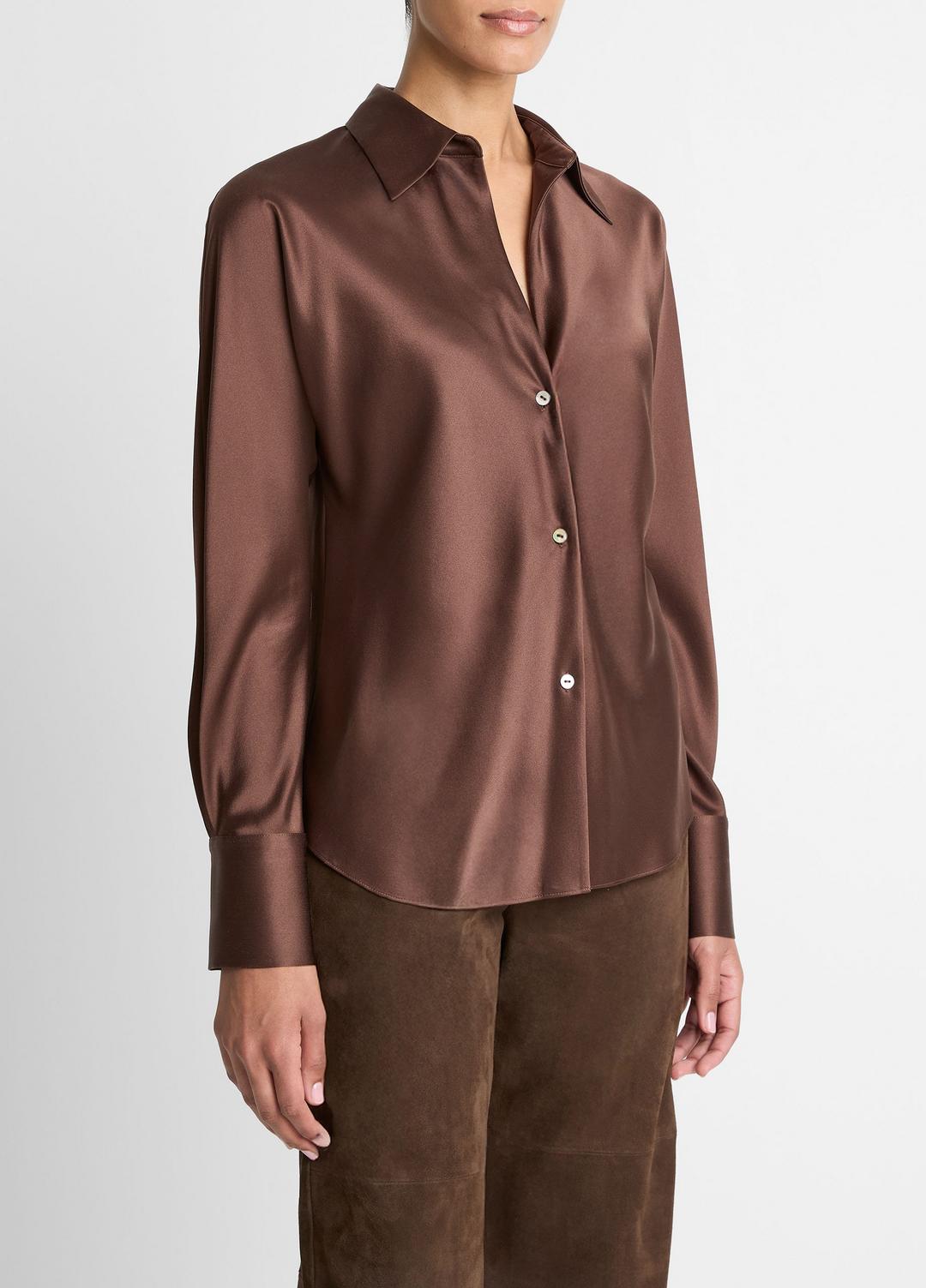Silk Bias Long-Sleeve Blouse in Long Sleeve