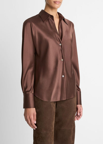 Silk Bias Long-Sleeve Blouse in Long Sleeve