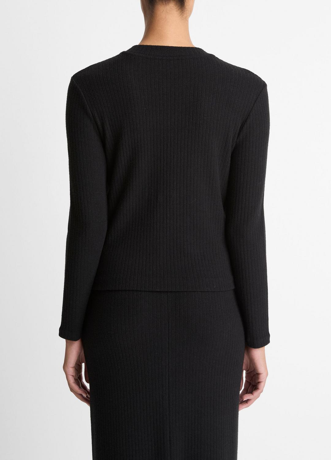 Cozy Rib High V-Neck Top in Long Sleeve