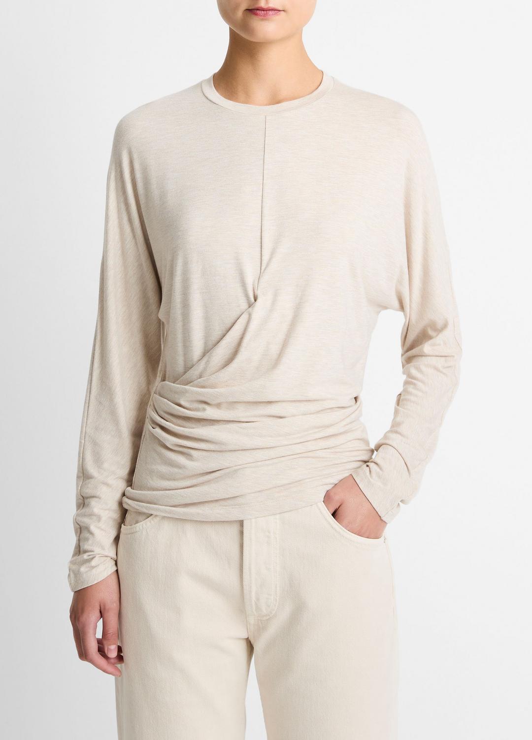 Fixed-Drape Long-Sleeve T-Shirt in Long Sleeve