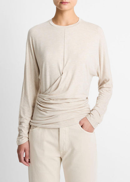 Fixed-Drape Long-Sleeve T-Shirt in Long Sleeve