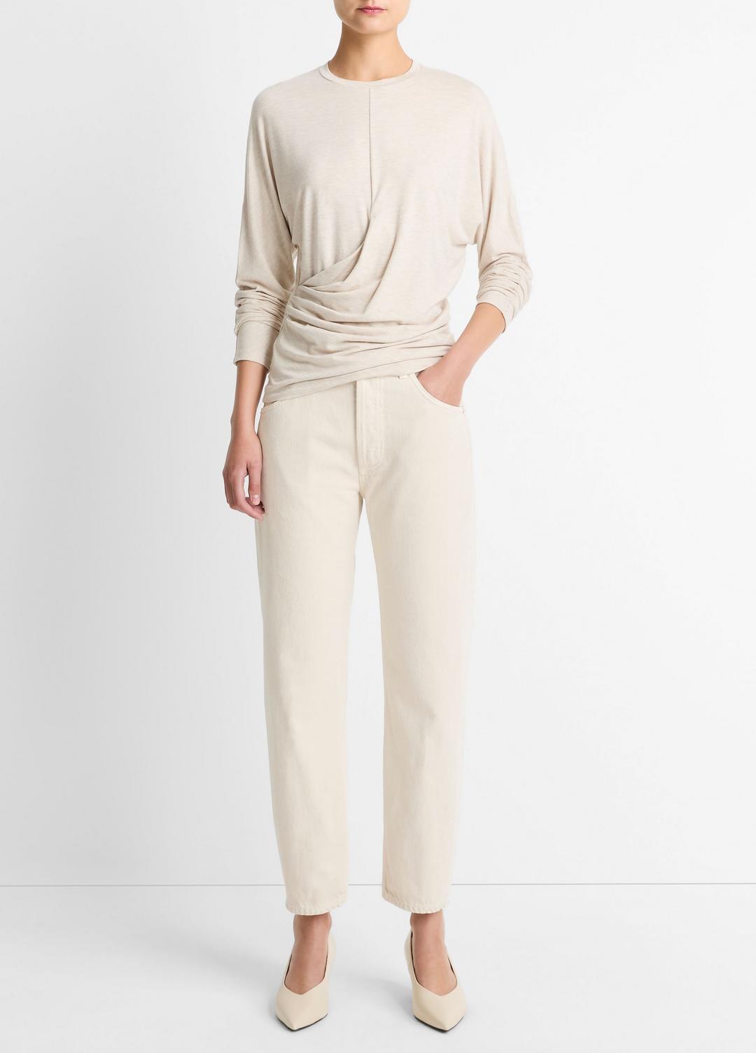 Fixed-Drape Long-Sleeve T-Shirt in Long Sleeve