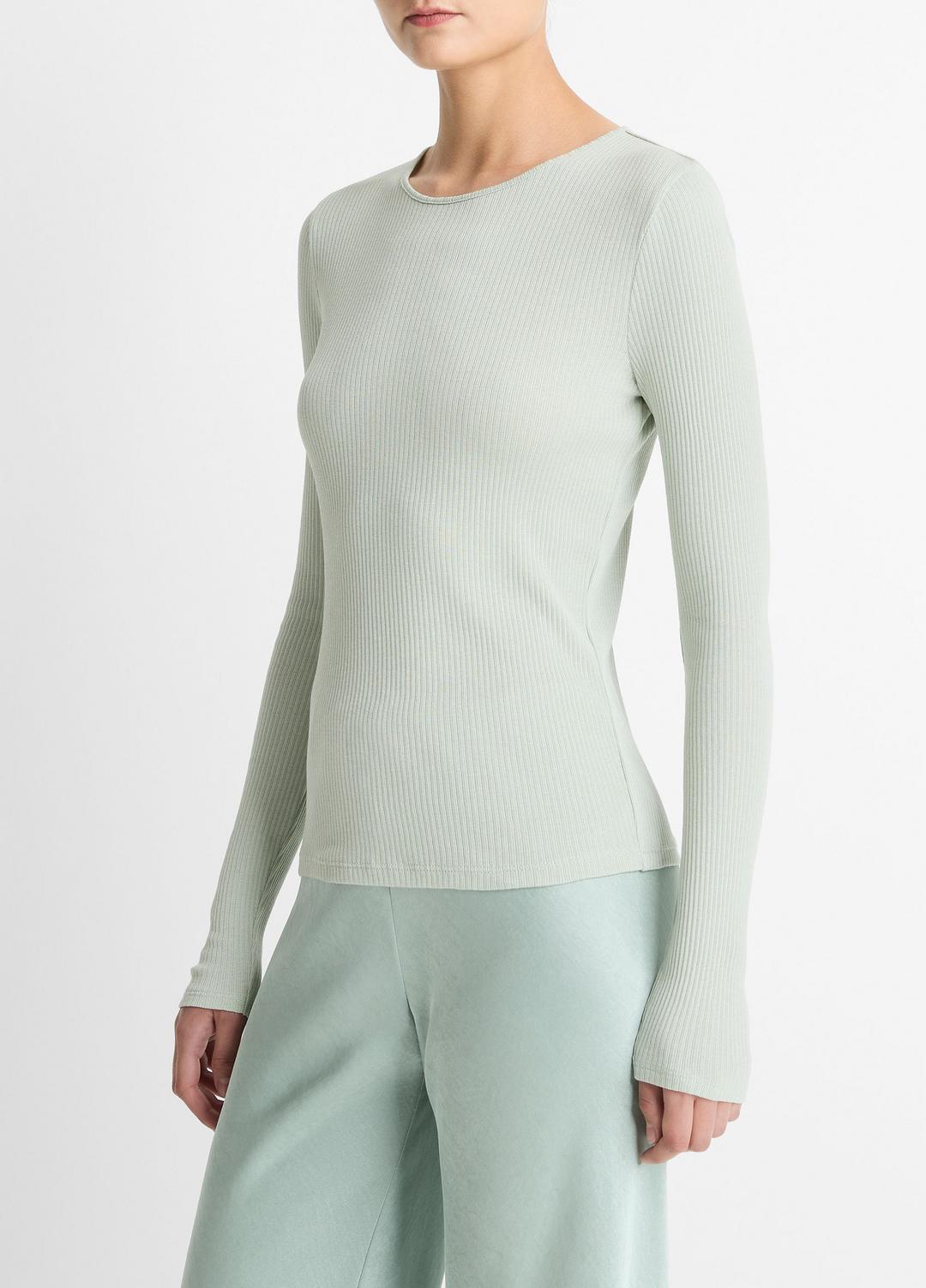 Ribbed Pima Cotton Long-Sleeve T-Shirt in Long Sleeve