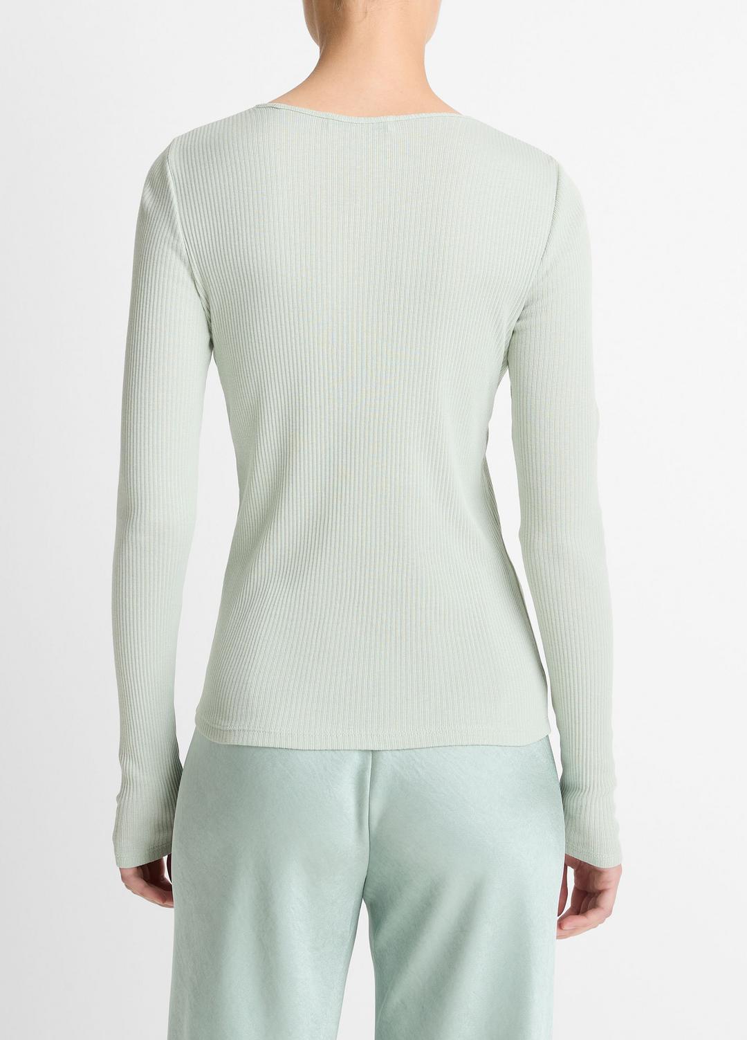 Ribbed Pima Cotton Long-Sleeve T-Shirt in Long Sleeve
