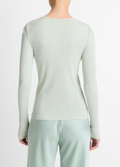 Ribbed Pima Cotton Long-Sleeve T-Shirt in Long Sleeve