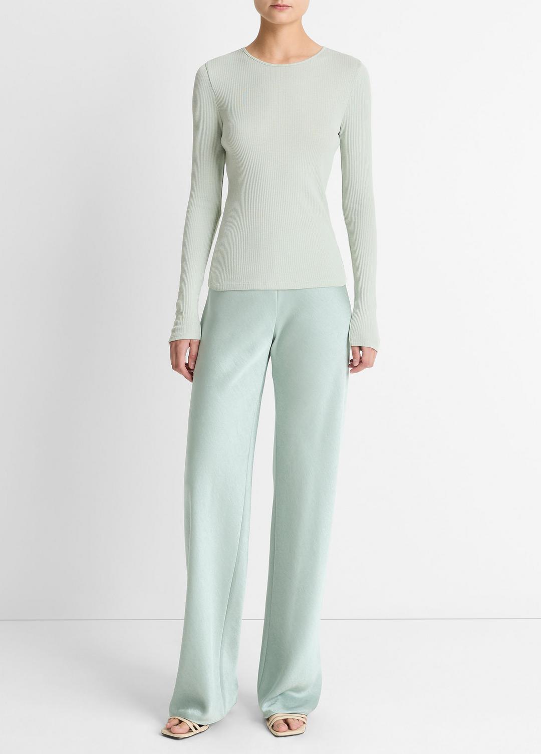 Ribbed Pima Cotton Long-Sleeve T-Shirt in Long Sleeve