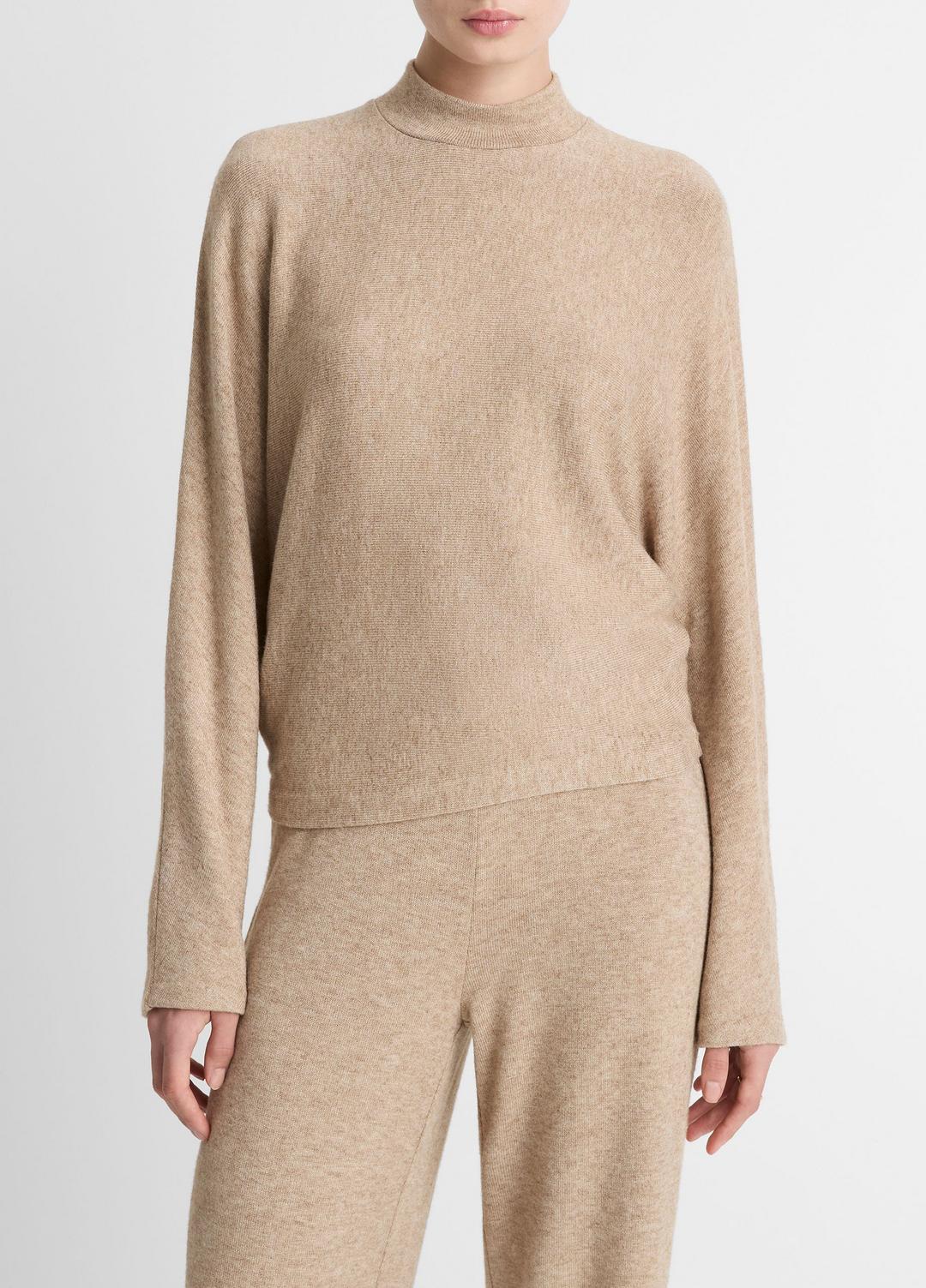 Cozy Dolman-Sleeve Mock-Neck Top in Long Sleeve