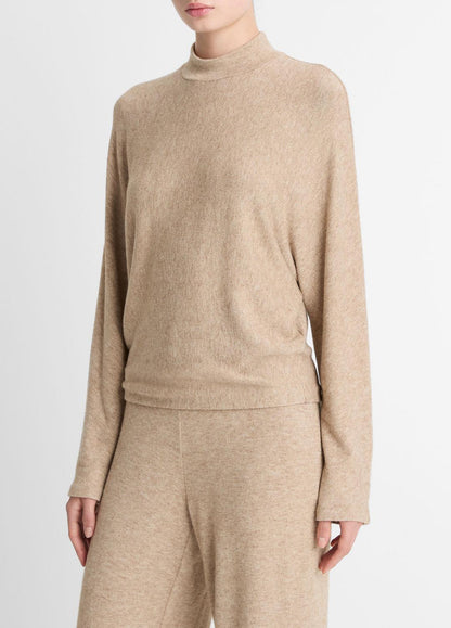 Cozy Dolman-Sleeve Mock-Neck Top in Long Sleeve