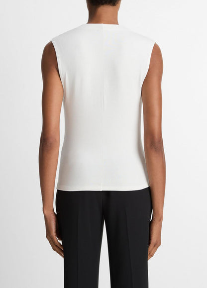 Jersey Draped Cowl-Neck Top in Tank Tops