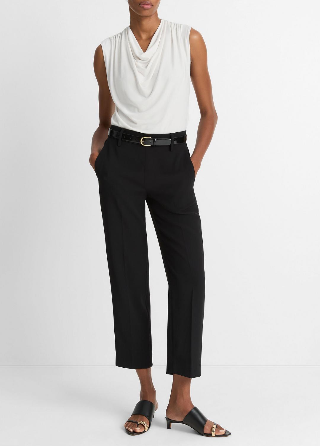 Jersey Draped Cowl-Neck Top in Tank Tops