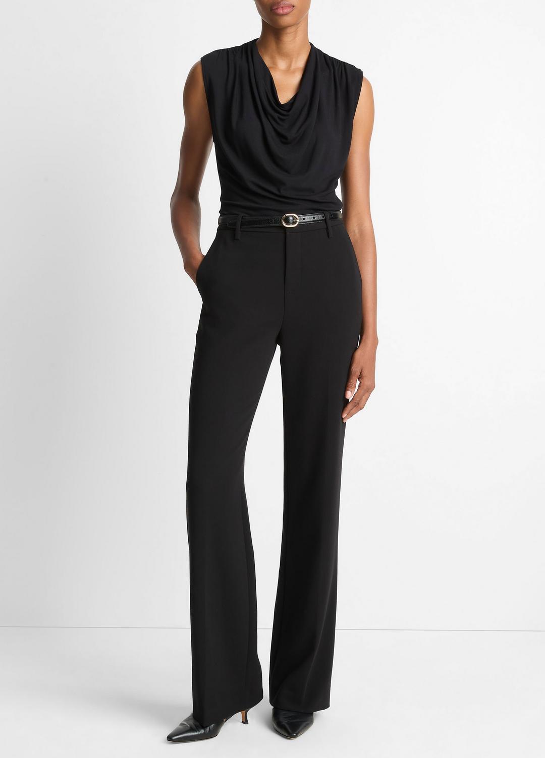Jersey Draped Cowl-Neck Top in Tank Tops